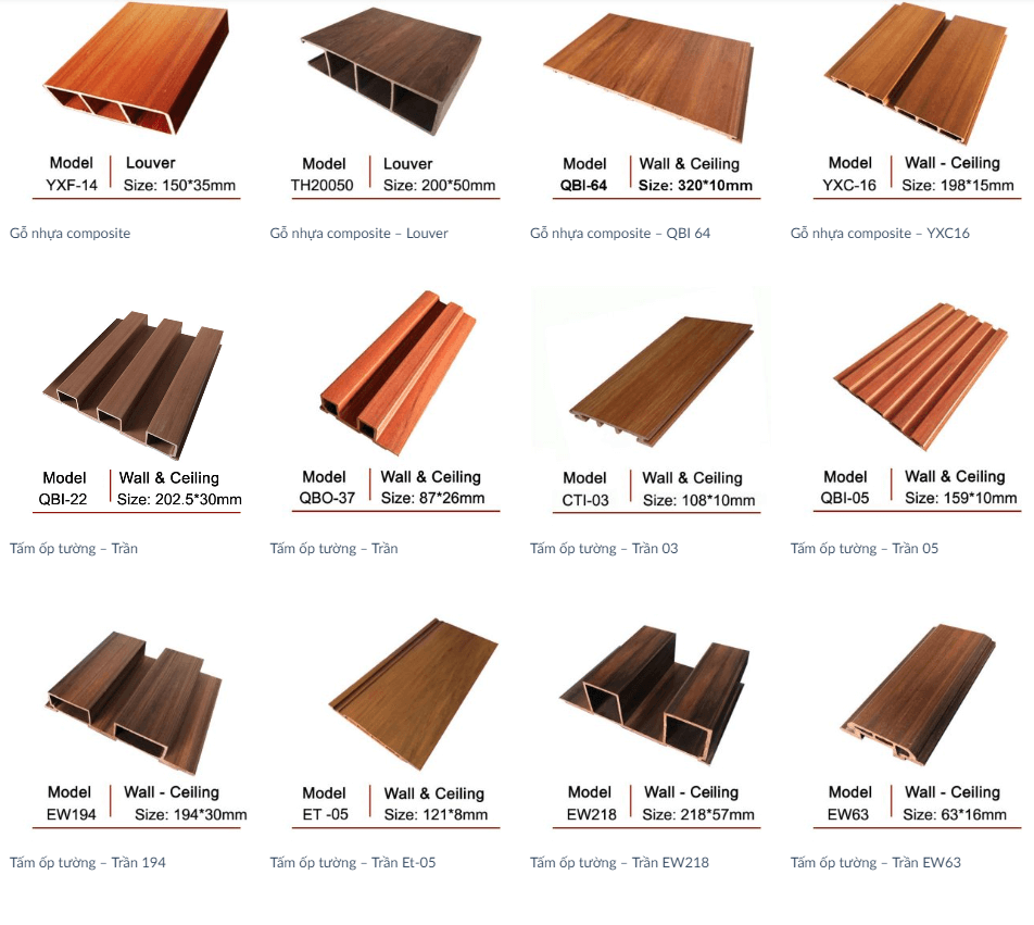 Các loại sàn gỗ nhựa composite và báo giá chi tiết cập nhật mới nhất
