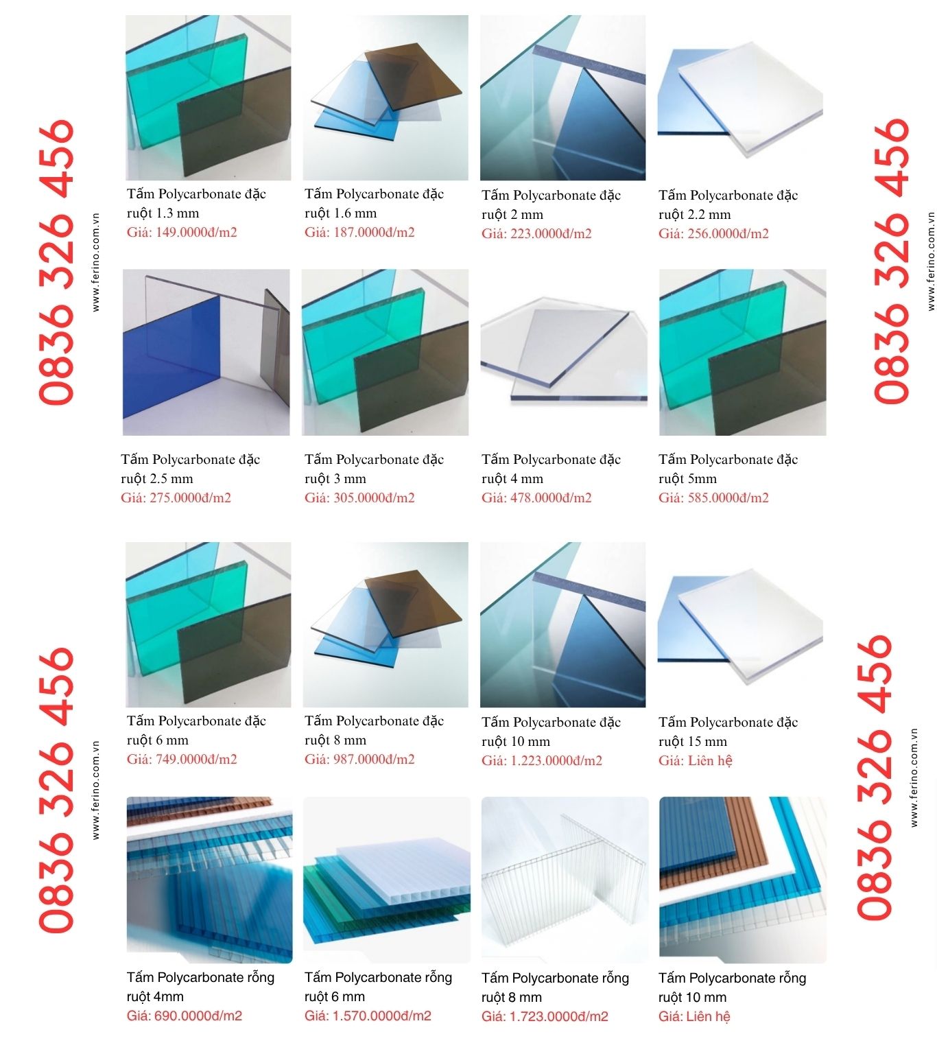 Tam nhua pvc trong suot Polycarbonate SP