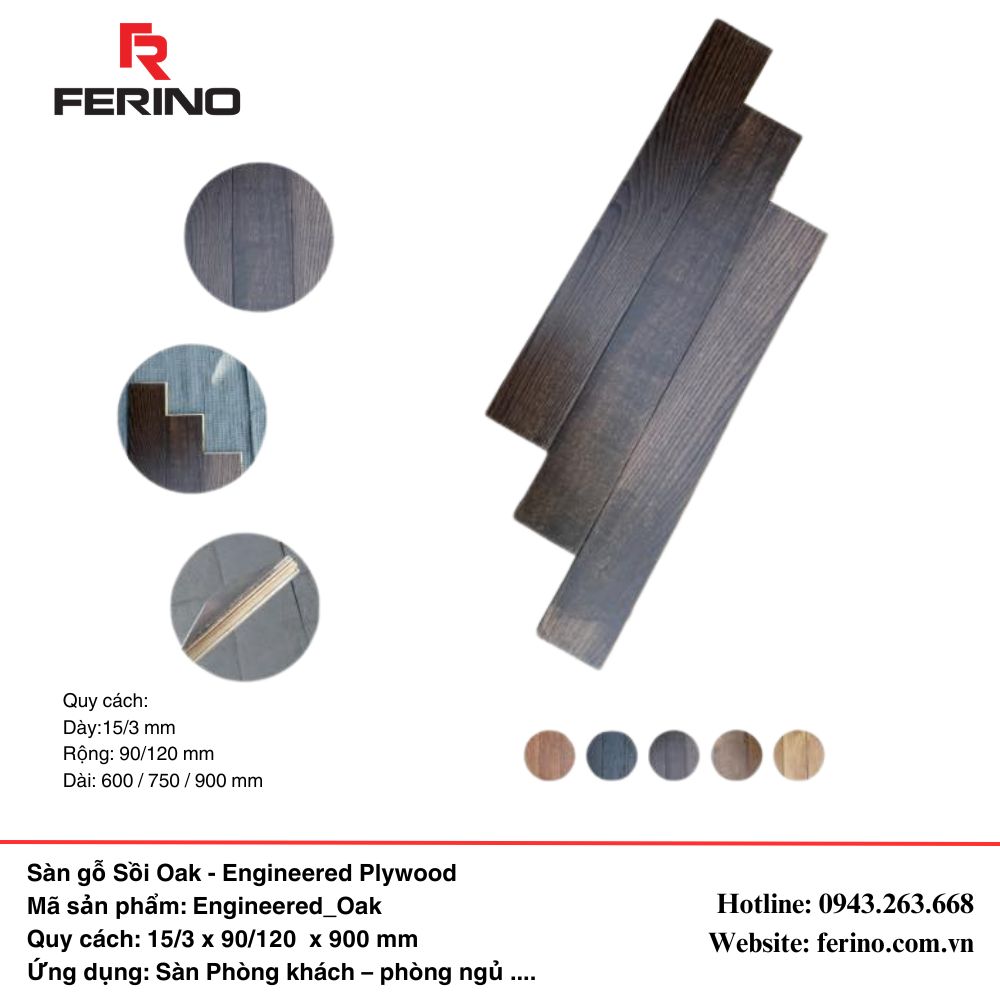 Sàn gỗ Sồi Oak - Engineered Plywood (2)
