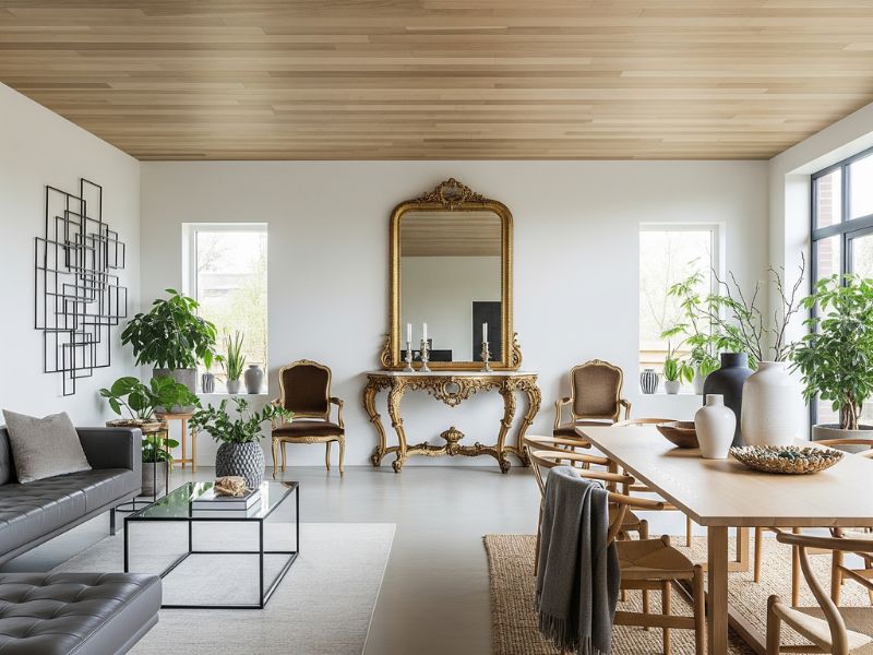 mẫu trần gỗ phẳng đẹp