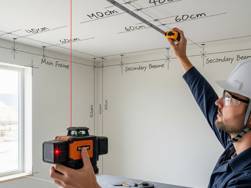 Khoảng cách khung xương trần nhựa nano