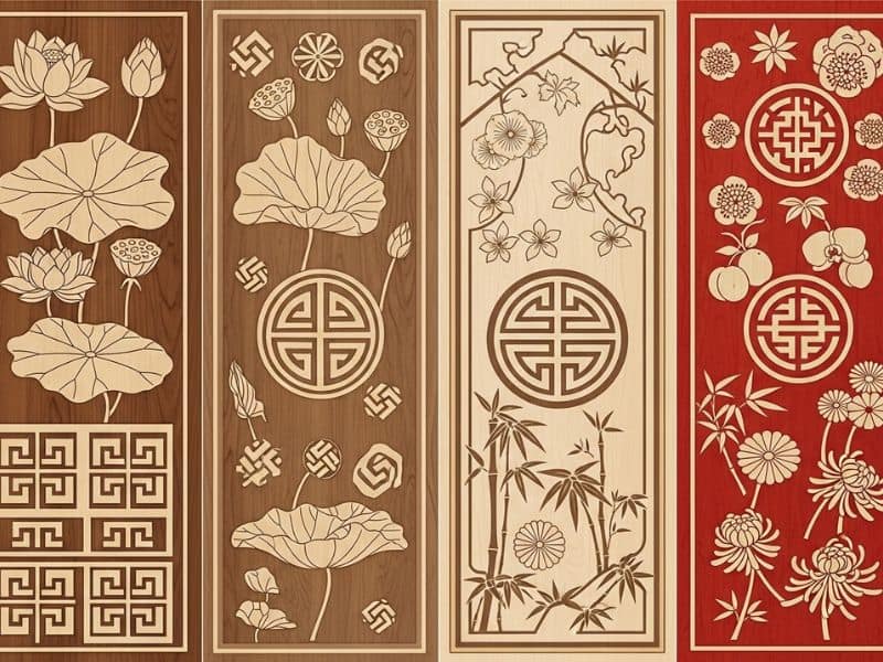 vách ngăn phòng thờ bằng gỗ công nghiệp