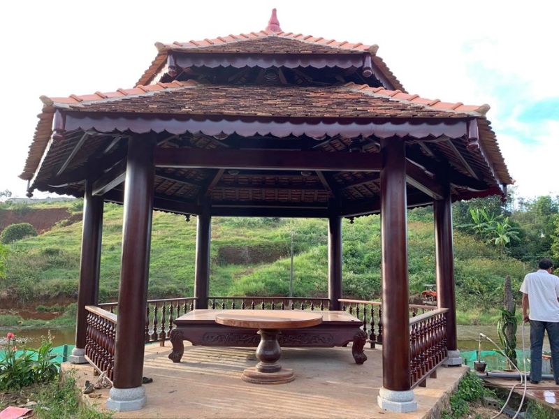 Chòi lục giác bằng gỗ