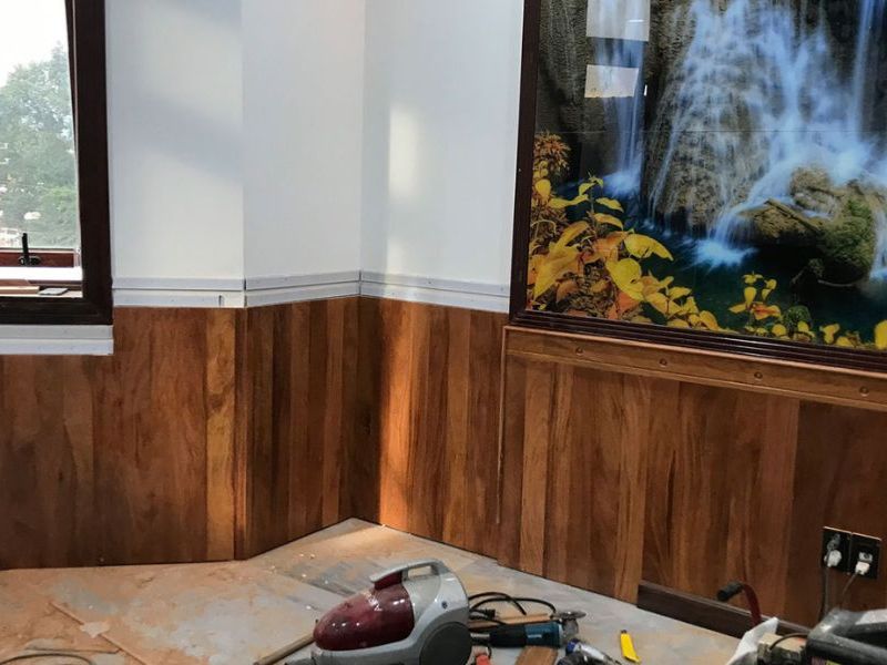 Mẫu lamri gỗ ốp tường phòng khách