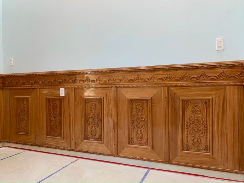 Mẫu lamri gỗ ốp tường phòng khách