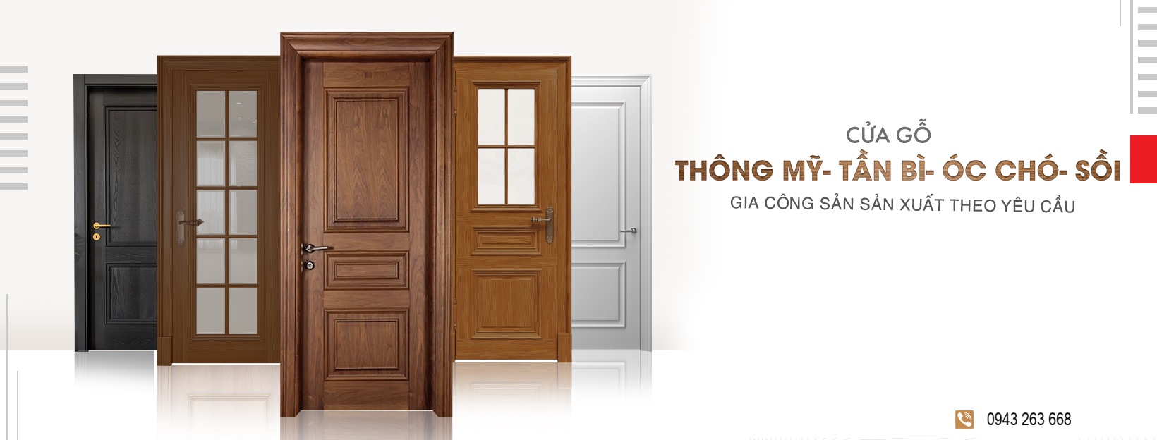 Cửa gỗ tự nhiên Ferino - hoàn thiện phủ PU