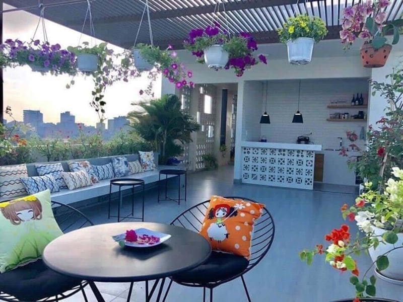 trang trí sân thượng nhỏ đẹp