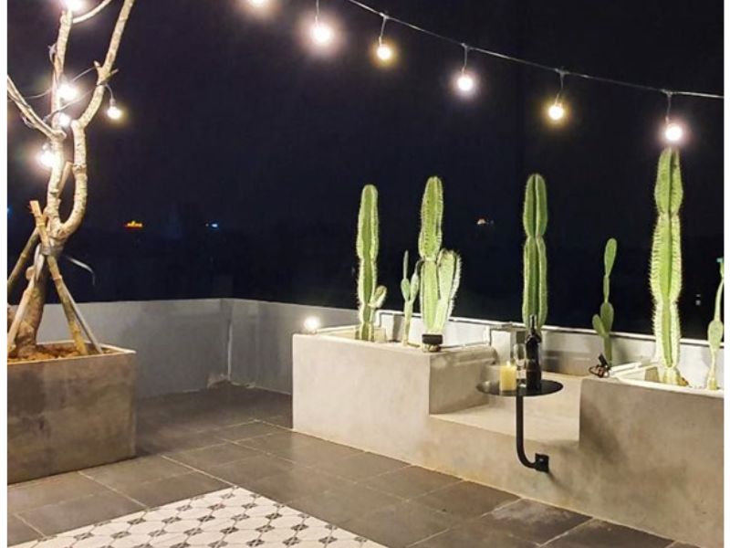 trang trí sân thượng nhỏ đẹp