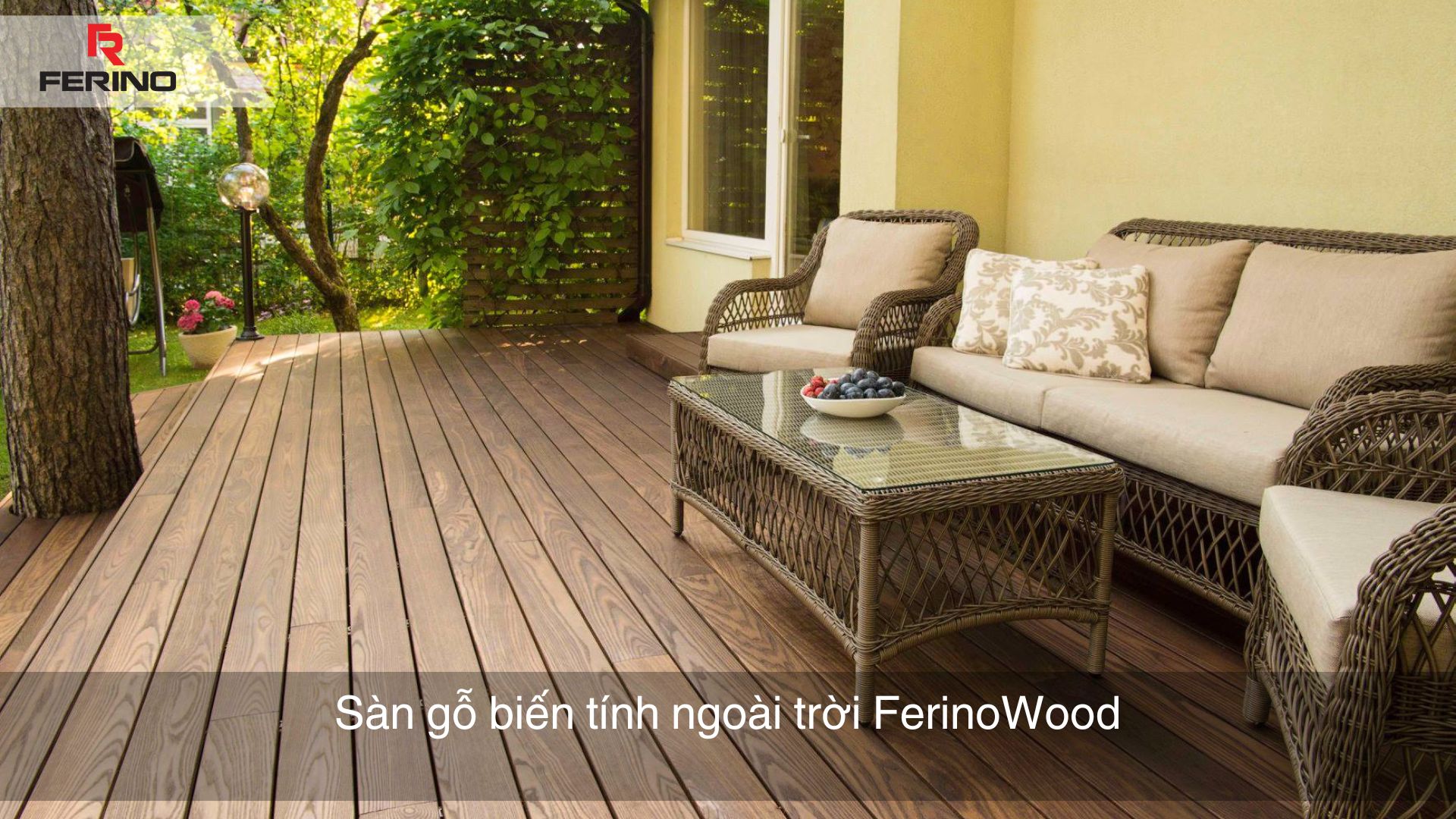 Sàn gỗ thông biến tính ngoài trời FerinoWood