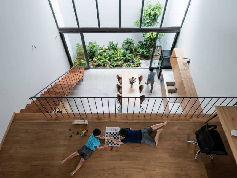 nhà ống gác lửng 3 phòng ngủ có sân thượng