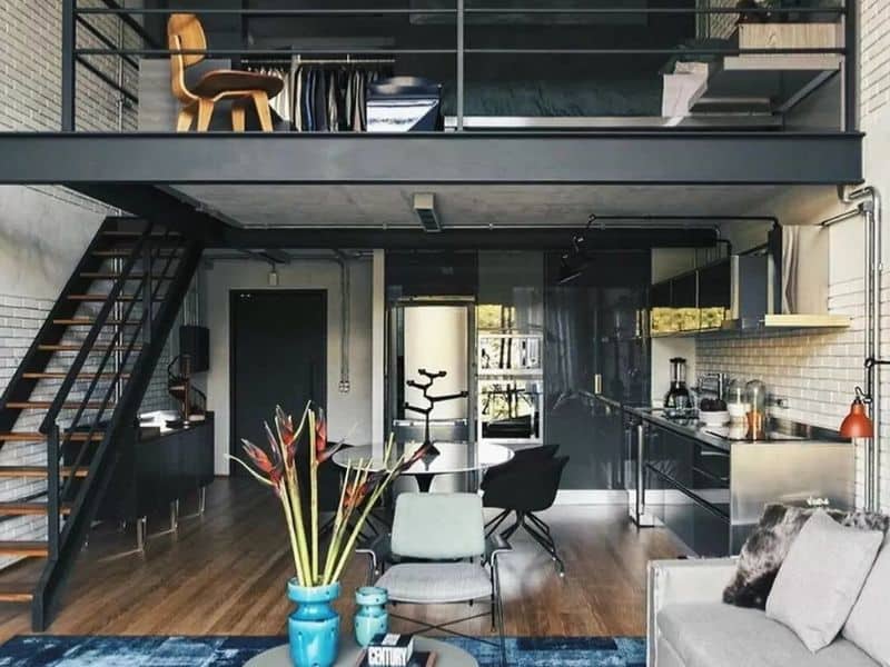 nhà ống gác lửng 3 phòng ngủ có sân thượng