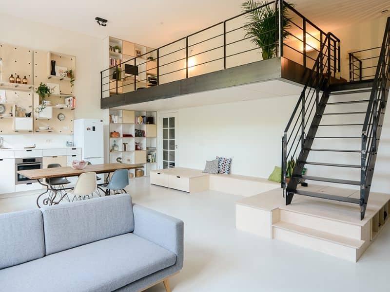 nhà ống gác lửng 3 phòng ngủ có sân thượng