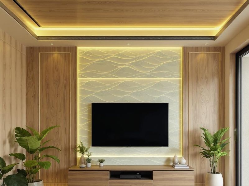 trần nhựa giả gỗ giật cấp