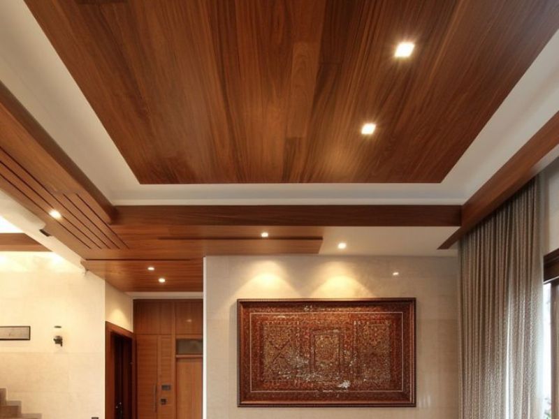 trần nhựa giả gỗ giật cấp