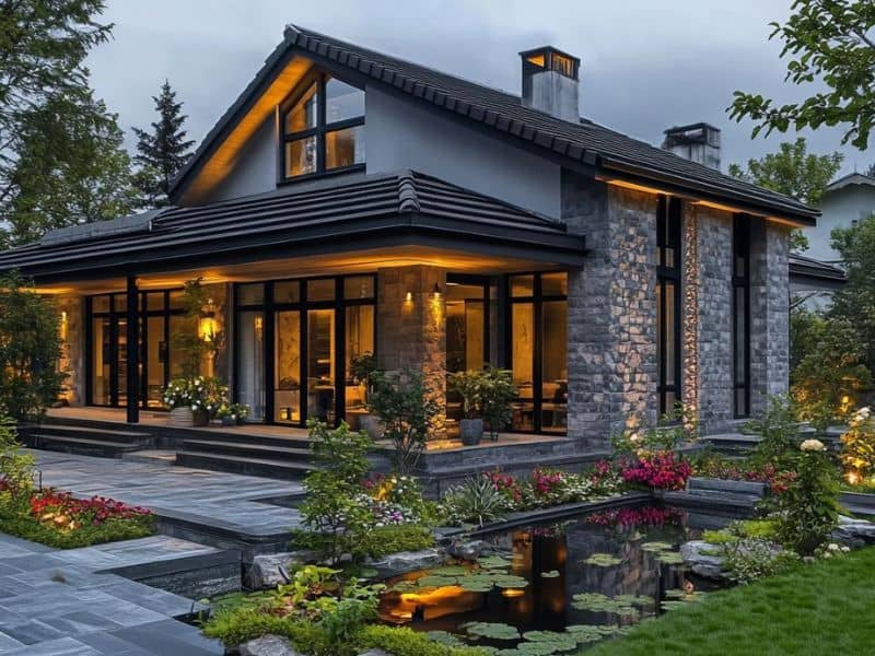 nhà cấp 4 hiện đại có sân vườn