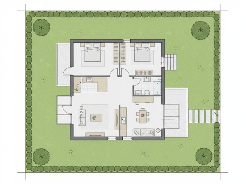 nhà cấp 4 hiện đại có sân vườn