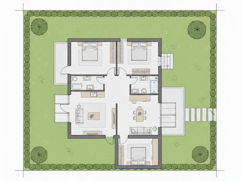 nhà cấp 4 hiện đại có sân vườn