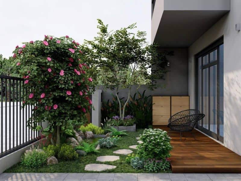 vườn nhỏ trước nhà