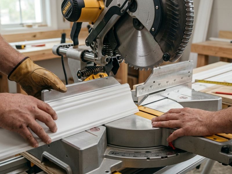 Cách cắt phào trần nhựa nano