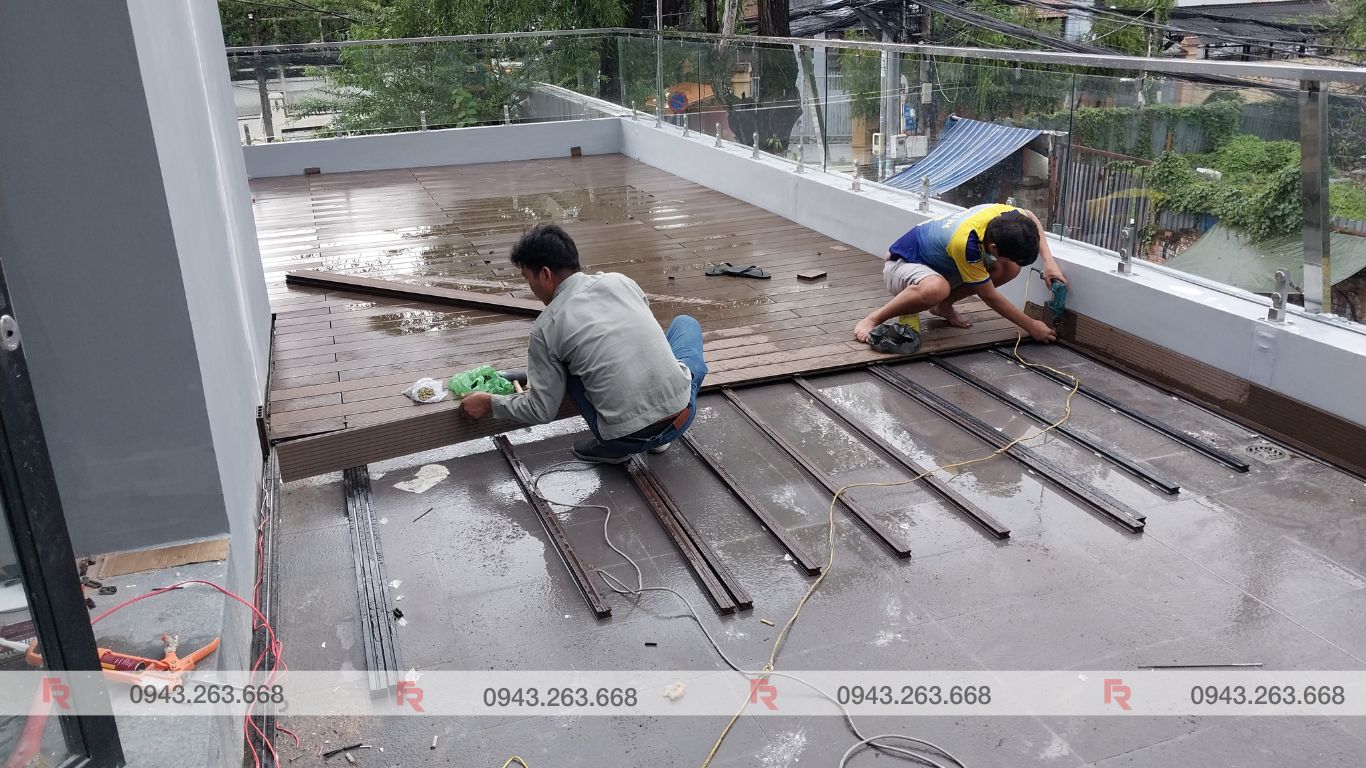 Công trình WPC Decking ngoài trời hoàn thiện
