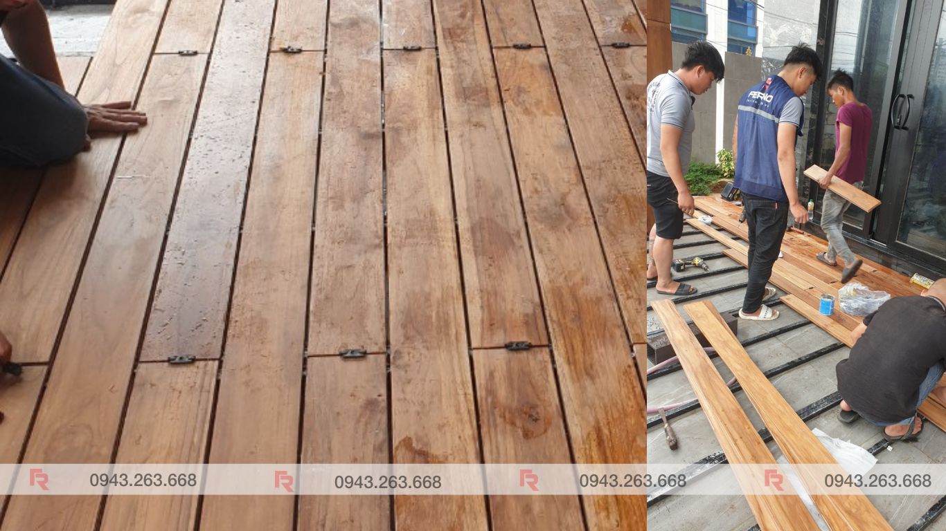 Chi tiết sàn Teak hoàn thiện