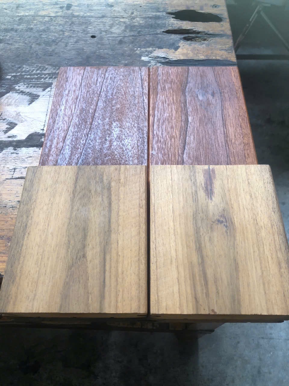 Cận cảnh vân và bề mặt Teak