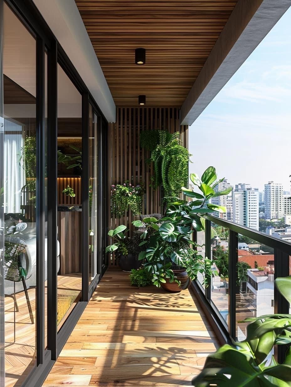 Mẫu trần nhựa ban công giả gỗ