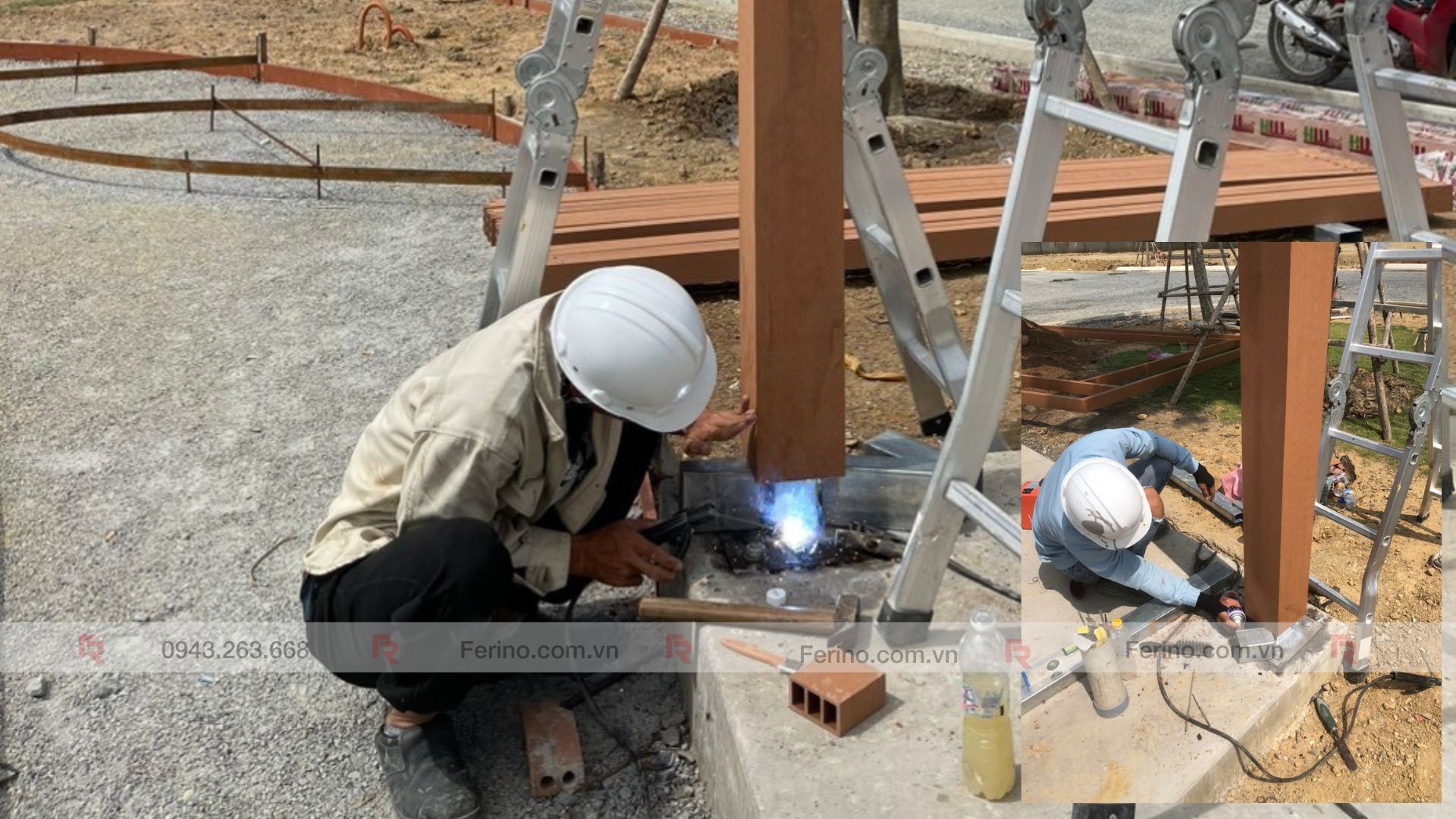 Hàn liên kết khung chòi tại công trường