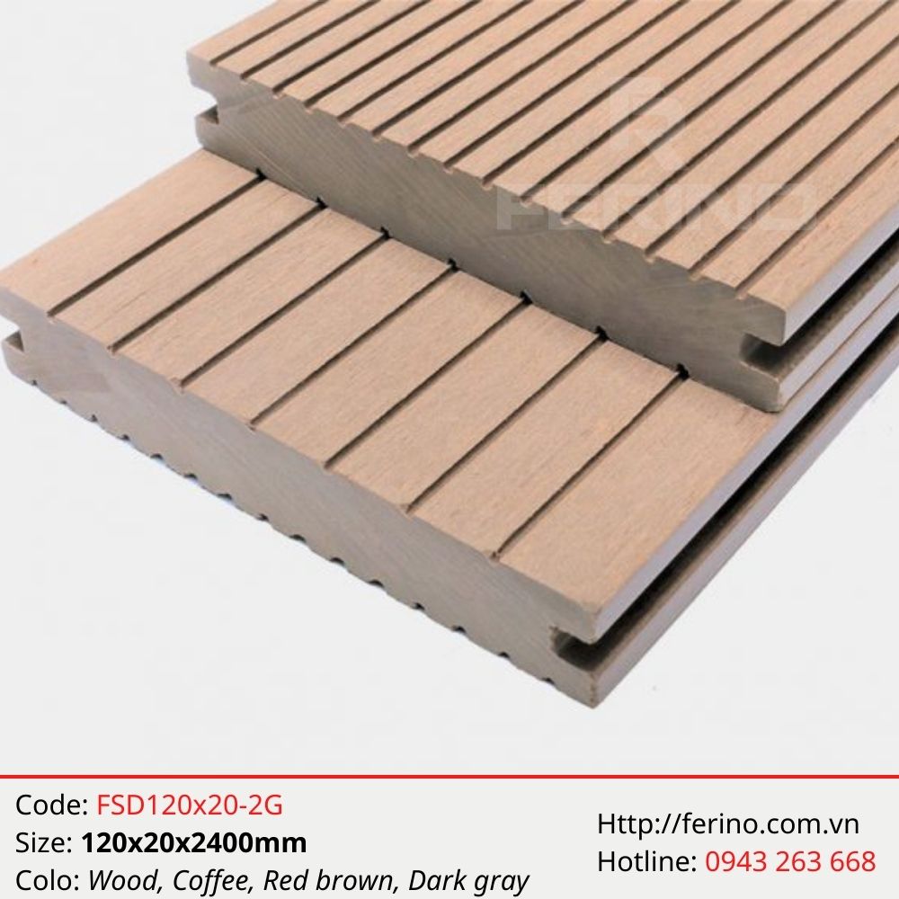 Mặt cắt profile sàn WPC dùng cho hệ deck ngoài trời